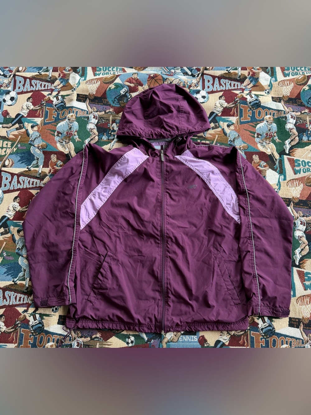 Vintage 90s Women’s Reebok Purple Windbreaker Zip Up Track Jacket